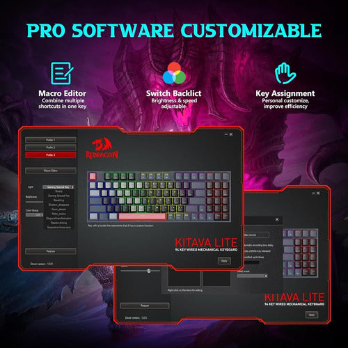 Teclado Mecánico Para Juegos Redragon, Teclado Mecánico Con 3