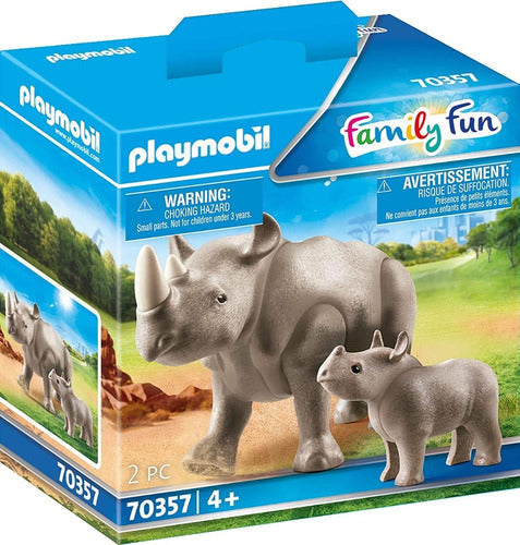 Playmobil Family Fun 70357 - Rhinoceros with Baby Animals 0