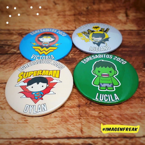 Imagen Freak 75 Customized Pins 55mm for Graduates, Schools, and Kindergartens 1