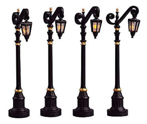 Lemax Christmas Colonial Street Lamp Set of 4 Batteries 1