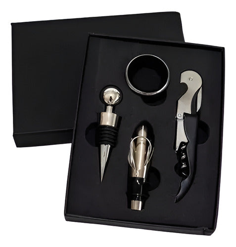 Generic Wine Set 4 Piece Accessories Corkscrew in Box 1