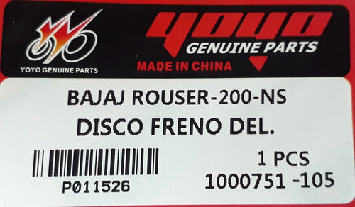 Disco De Freno Delantero Bajaj Rouser Ns 200 Yoyo - Um 2