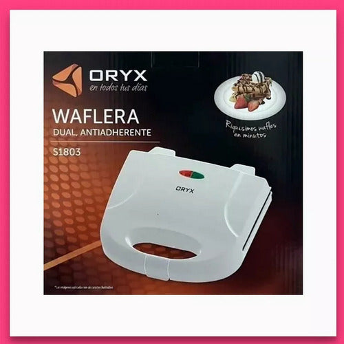 Oryx Waflera S1803 Teflón Antiadherente 750w Portátil Blanco 1