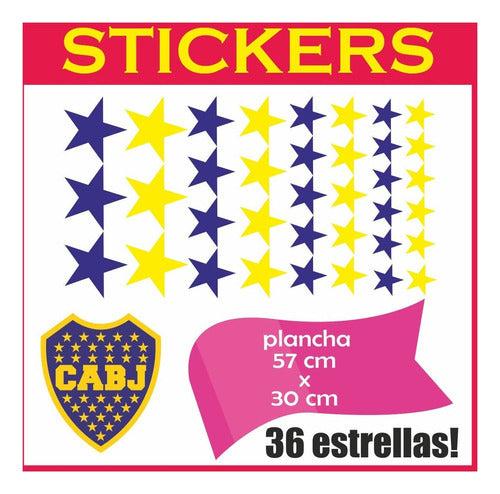 Estrellas Autoadhesivas Vinilo Calco Sticker Boca Juniors 0