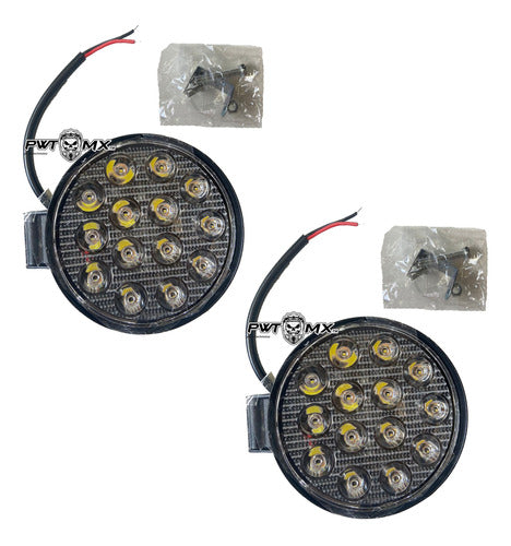 Powertech Motos Kit X2 Faro Led Universal 42 Watts (14 Led 3w) 12v /24v Cut 2