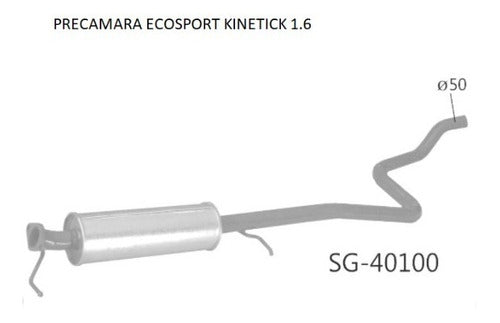 Caño De Escape  Primer Silenciador Ecosport Kinetic 2.0/ 1.6 0