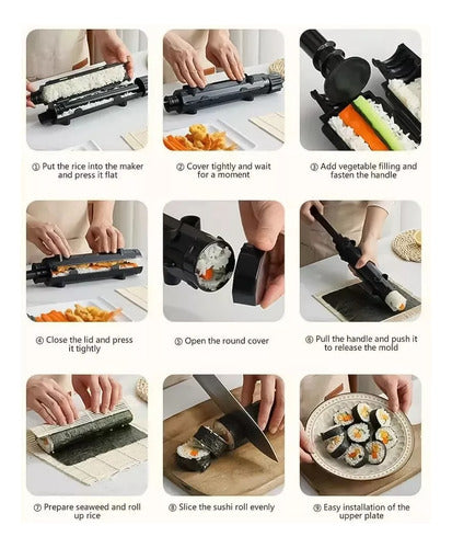 Maquina Para Hacer Sushi Rolls Bazzoka + Esterilla P Sushi 3