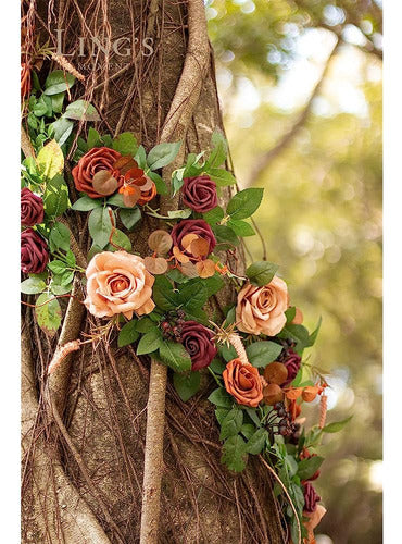 Ling's Moment Artificial Rose Flower Runner Garland 3