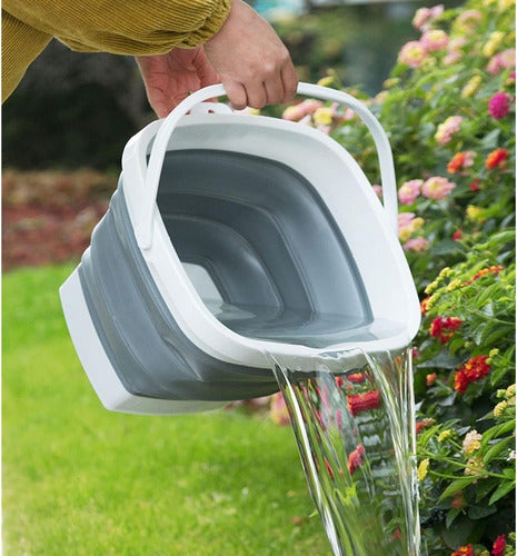 Foldable 10 Liters Square Silicone Bucket for Fishing and Cleaning 2