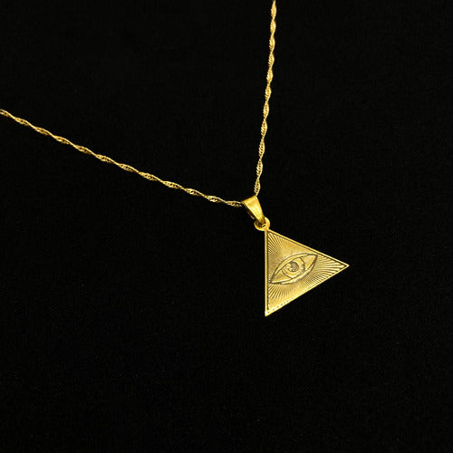 Joyas Ruiz Cadena Y Dije Illuminati Pirámide Ojo Providencia Oro 18k 1