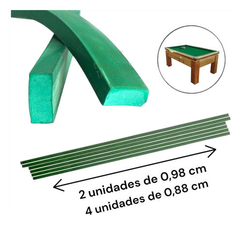 Borracha Mirim Reta Tabela Mesa De Sinuca Bilhar 1,90x1,20cm 1