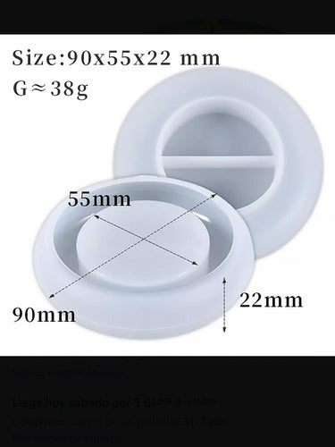 Round Silicone Candle Holder Mold for Resin Cement 4