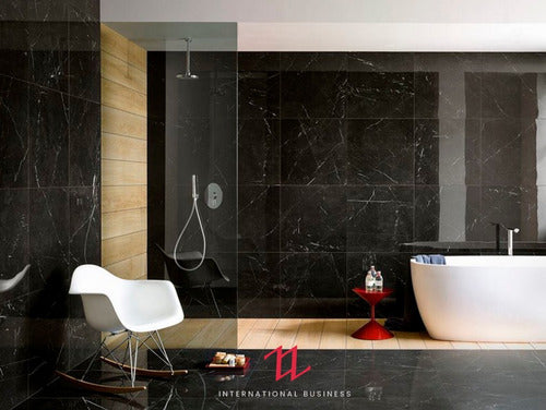 ZZ Porcelantos Polished Black Marquina Porcelain Tile 60x60 Rectified 1st Quality 2