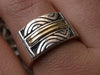 Luli Anillo Plata 925 Oro Ondas Ancho Aparente Unisex 1