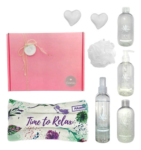Spa Bliss Jasmine Aroma Gift Box Set for Women - Relaxation Kit Nº13 Happy Day - Set Kit Caja Regalo Mujer Spa Jazmín Kit Relax N13 Feliz Día