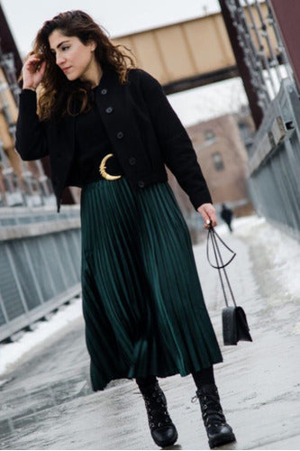 Elegant Trendy Pleated Crepe Skirt Deva 15
