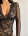 Women's Long Sleeve Lace and Tulle Bodysuit with Lined Cups Trenda 2006 6