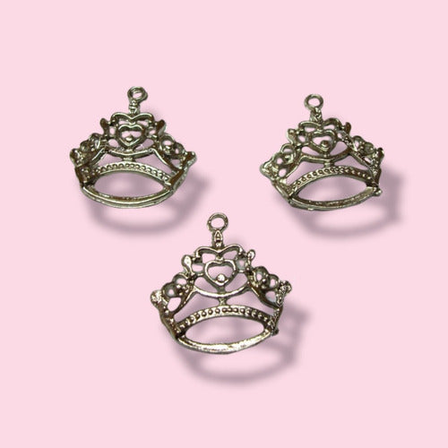 INDIRA QIAN® 12 Metal Crown Charms - Supplies for Making Bijou 1