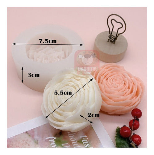 DarumaShop Silicone Flower Mold 7.5x3cm for Fondant, Porcelain, Candle, and Plaster 0