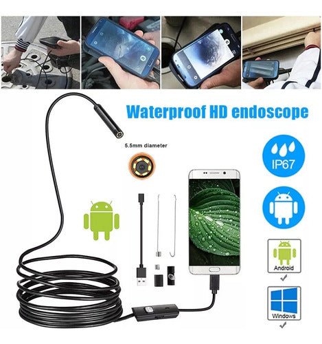 Camara Endoscopica 5mt Endoscopio Android Boroscopio Celular 0