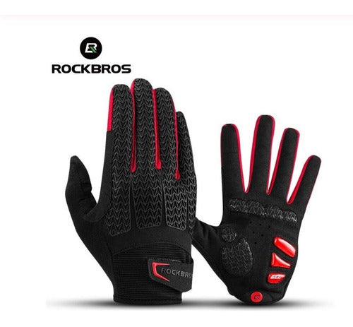 Rockbros Long Finger Gel Gloves - MTB, Gym, Moto - Imported 5