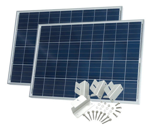Solar Panel 90W Polycrystalline with Mounting Brackets - PS90 - Enertik 0