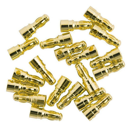 10 Pares De 3,5 Mm Bala Plateado Oro Banana Conector Para Ba 5