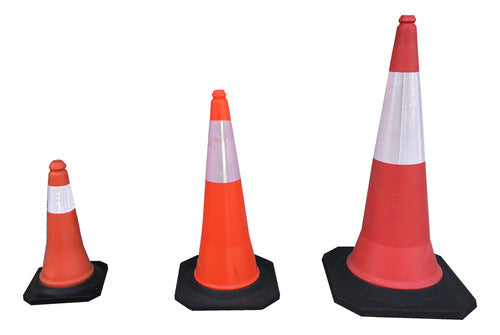 Reflective Road Safety Cone 100cm with Rigid Base in Orange 5