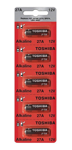 Pilas Toshiba Alkalina 27a Batería X5 Alarmas Febo 0