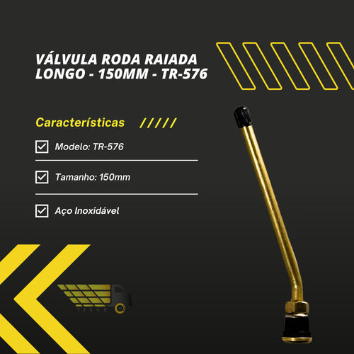 Válvula Roda Raiada Longo 150mm Tr-576 Para Caminhão 2