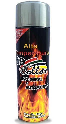 Tinta Spray Alta Temperatura Alumínio 400ml Forno Motores 1