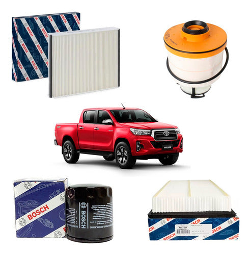 Kit De Filtros Bosch Toyota Hilux 2,8td 2,4 Td 2016 En Adel 0