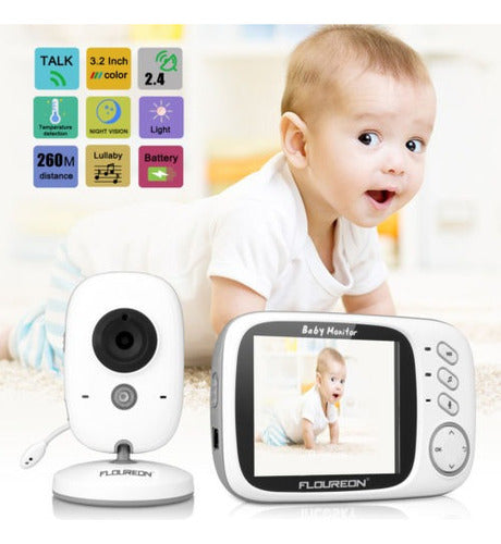 FLOUREON 2.4 GHz Digital 3.2" LCD Baby Monitor Talk 2-Way A 1