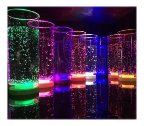 6 Vasos Largos Luminosos Luz Led Cotillon Carioca Fiesta 2