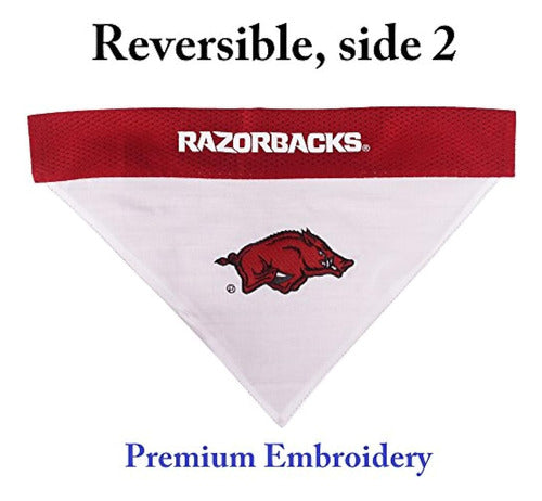 Pets First Collegiate Reversible Bandana - Arkansas Razorbacks, Small/Medium 1