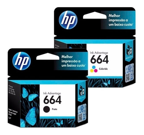 Pack Hp 664 Original Negra Bk Y Color 2