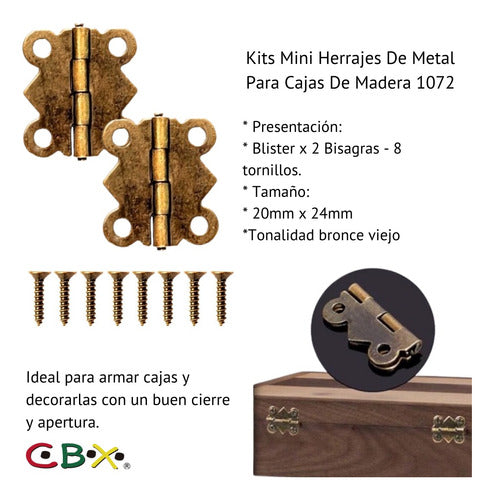 CBX X10 Metal Hinge Hardware 20x24 for Wooden Box 1072 2