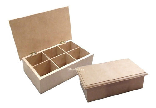 Fibrobaires Premium Tea Box - Thickness 9 and 12mm with 4 Compartments and Blind Lid 1