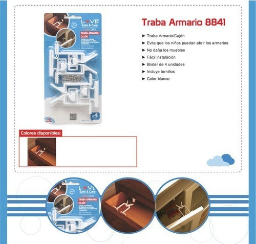 Love Traba Armario Cajon 8841 Seguridad Para Bebes X4 2