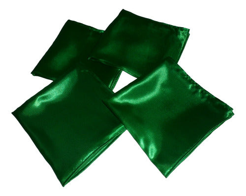 GB CREACIONES Satin Green Italy Scarf !!! 70 Cm. Sides !!! 0