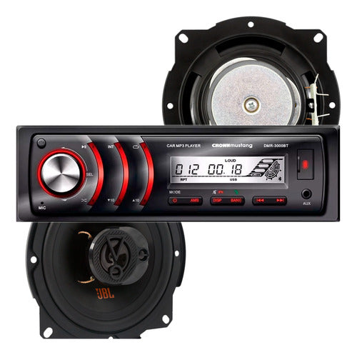 Stereo Crown Mustang + JBL Flex 5" 50W RMS Speakers 3