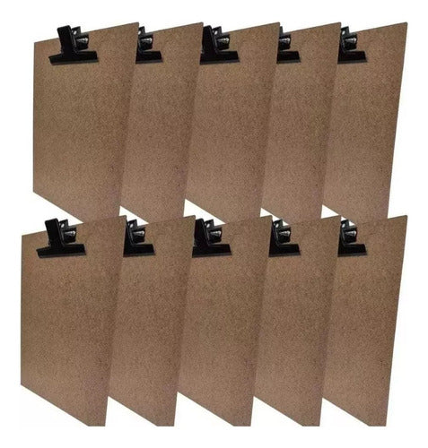 Prancheta A4 Madeira Mdf Prendedor Metal - Kit 120 Unidades 0