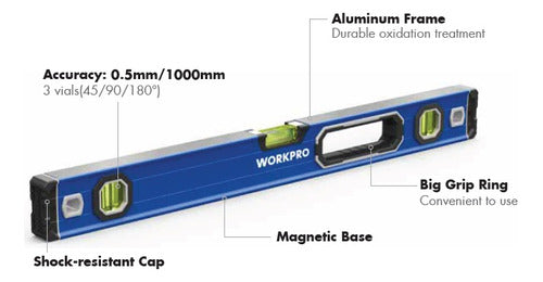 Nivel Aluminio Magnetico 900mm 0