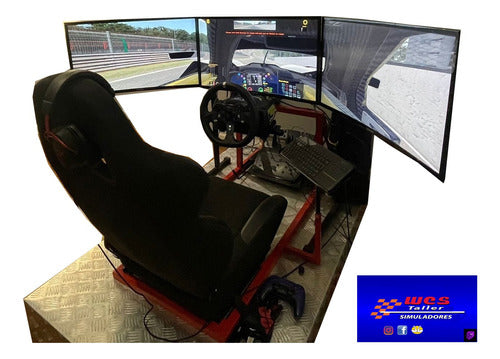 Simulador De Autos De Carrera Pc. Cockpit, Soporte Volante 4