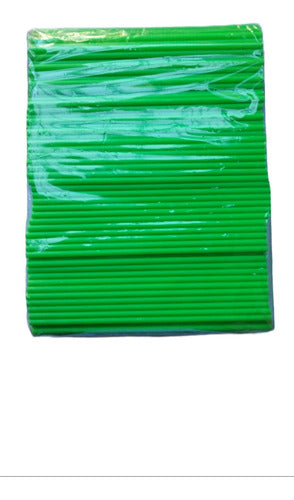 Pack of 50 Fluorescent Green 15cm Lollipop Sticks 0