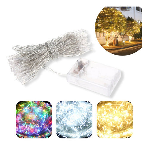 LED Rice String Lights 7m 50 Lights Battery Operated Decorative Garland 8