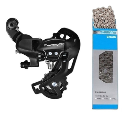 Shimano Kit Transmisión De Bicicleta 24v Cambio + Cadena 0