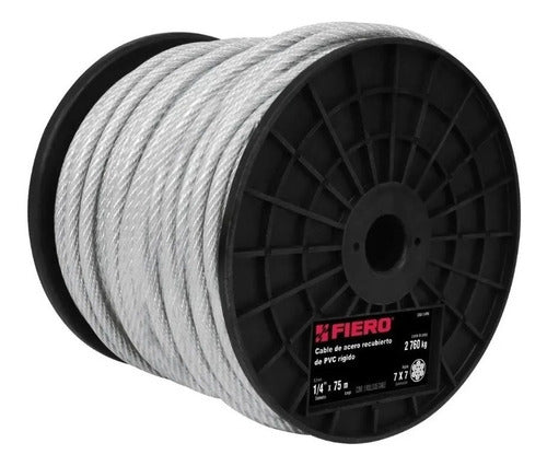 Linga Cable De Acero Forrado Fiero 2.38mm X 30 Metro 2