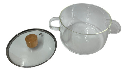 K&K Glass Pot with Handles and Lid Suitable for Fire 16 cm 1