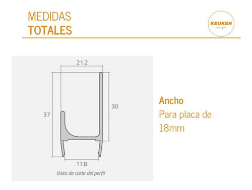 Manija Tirador H Aplicar Placa 18mm Grupo Euro Negro 1,5mts 2